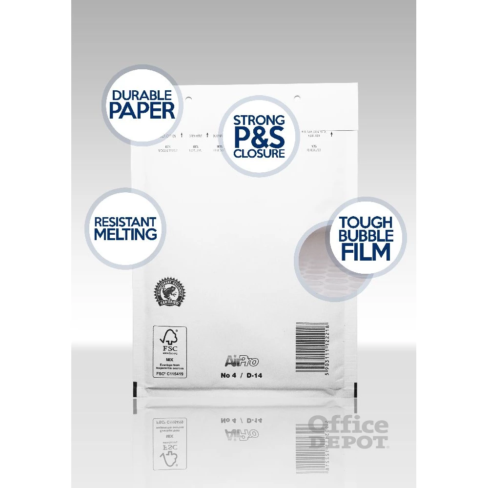 370x480mm fehér légpárnás tasak 20/K