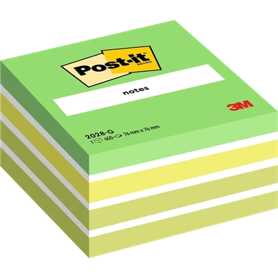 3M Post-it 2028 G 76x76mm 450lapos zöld jegyzettömb  100% PEFC, SGSCH-PEFC-COC-110078