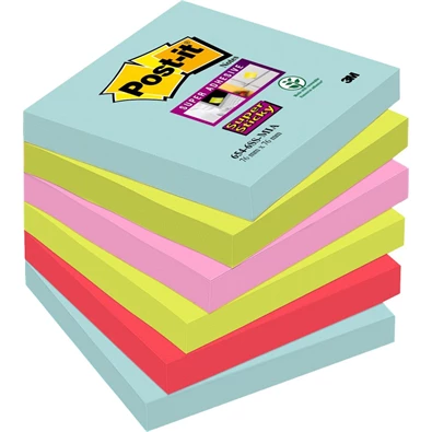 3M Post-it Super Sticky Miami 76x76mm 6 db/csomag jegyzettömb 3M Post-it Super Sticky Miami 76x76mm 6 db/csomag jegyzettömb