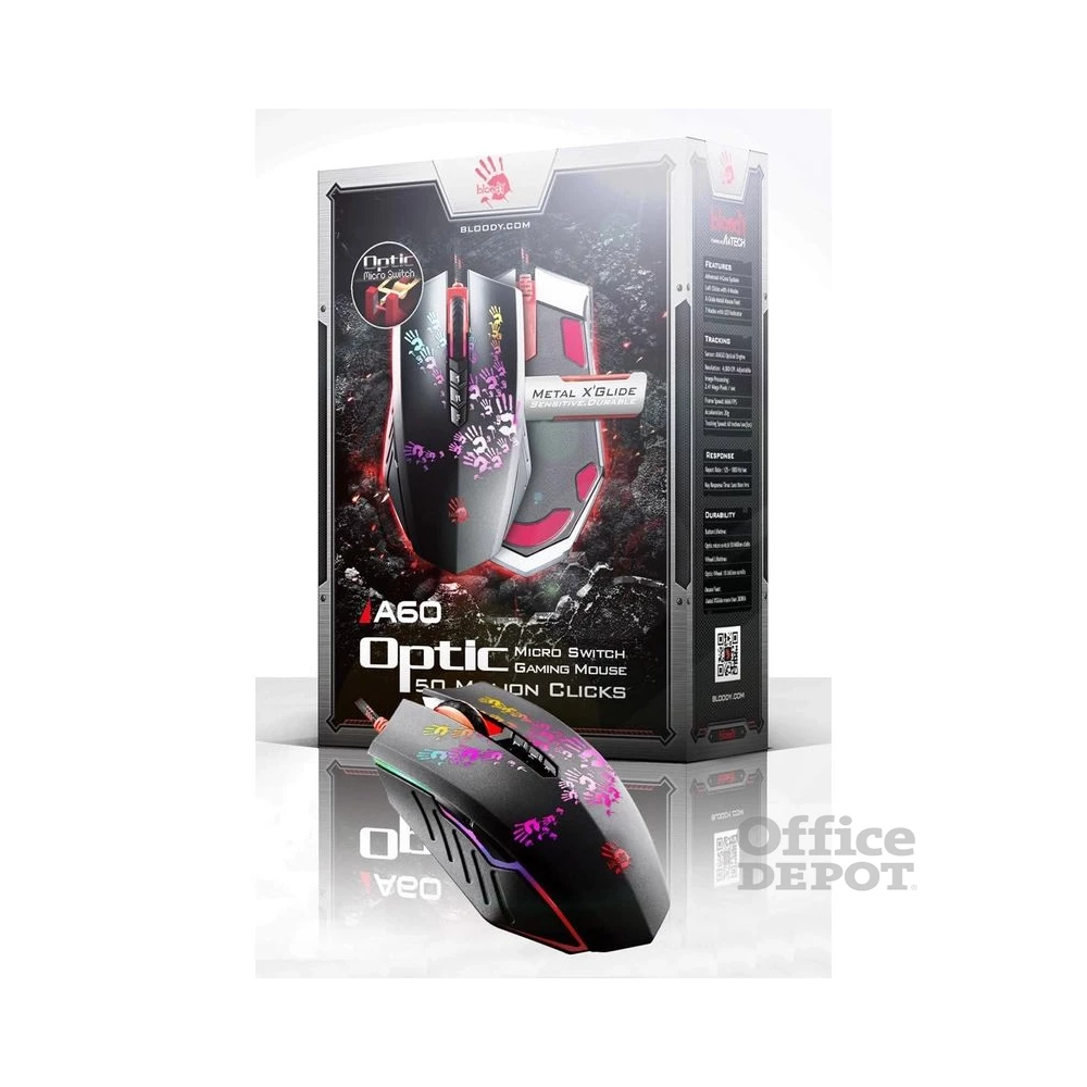 A4-Tech A4TMYS46161 Bloody Blazing A60 USB fekete gamer egér