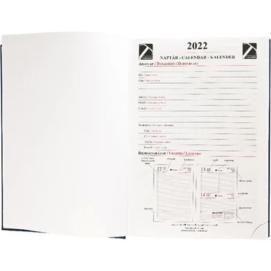 A5 2023-as napi beosztású bordó határidőnapló