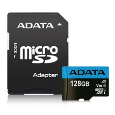 ADATA 128GB SD micro Premier (SDXC Class 10 UHS-I) (AUSDX128GUICL10A1-RA1) memóriakártya adapterrel ADATA 128GB SD micro Premier (SDXC Class 10 UHS-I) (AUSDX128GUICL10A1-RA1) memóriakártya adapterrel