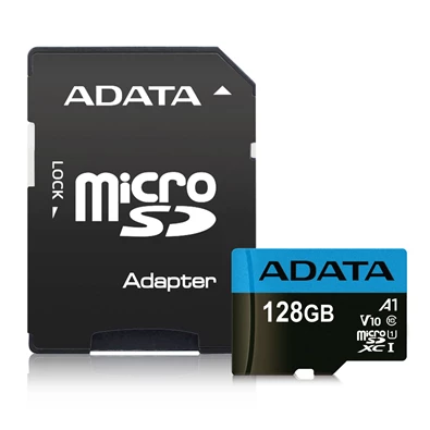 ADATA 128GB SD micro Premier (SDXC Class 10 UHS-I) (AUSDX128GUICL10A1-RA1) memóriakártya adapterrel ADATA 128GB SD micro Premier (SDXC Class 10 UHS-I) (AUSDX128GUICL10A1-RA1) memóriakártya adapterrel
