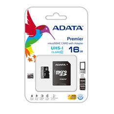 ADATA 16GB SD micro (SDHC Class 10 UHS-I) (AUSDH16GUICL10-RA1) memóriakártya adapterrel ADATA 16GB SD micro (SDHC Class 10 UHS-I) (AUSDH16GUICL10-RA1) memóriakártya adapterrel