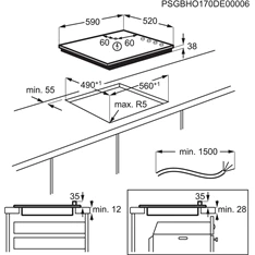 AEG HK654070FB fekete-inox, beépíthető, elektromos üvegkerámia, főzőzóna:4, beépíthető méret: 60cm, főzőlap