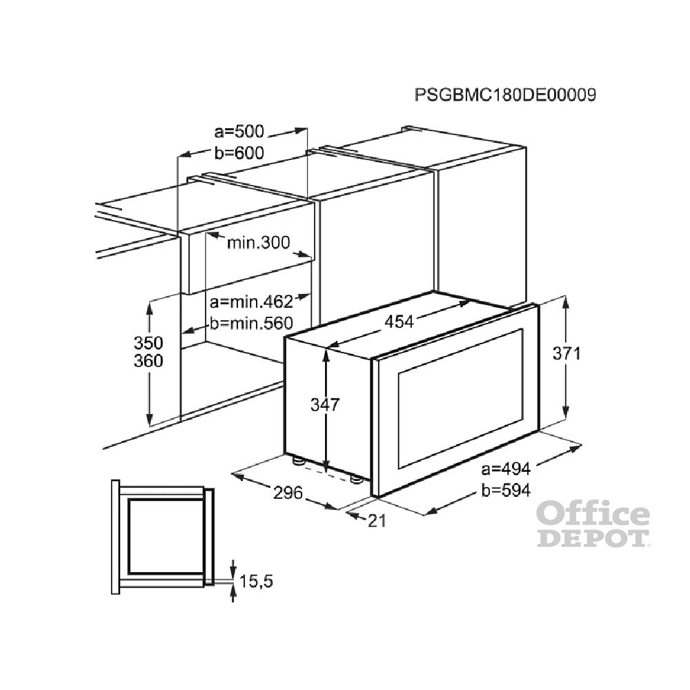 AEG MBB1756SEM 250W 17L fekete beépíthető mikrohullámú sütő