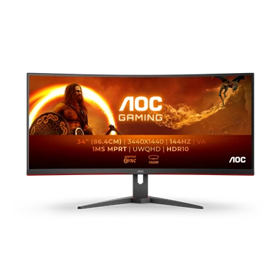 AOC 34" CU34G2XE/BK UWQHD VA 144Hz DP/HDMI/USB ívelt gamer monitor