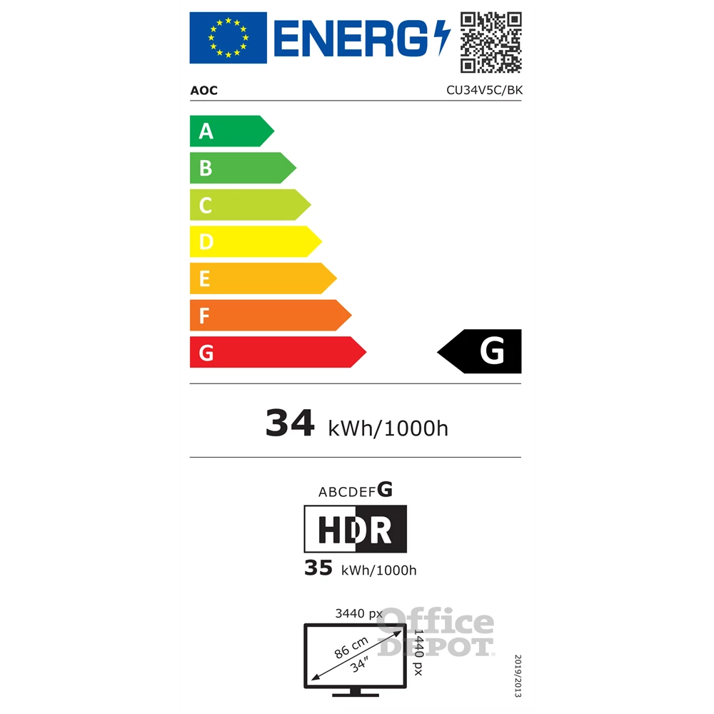 AOC 34" CU34V5C/BK UWQHD VA 100Hz HDMI/USB-C/DP ívelt monitor