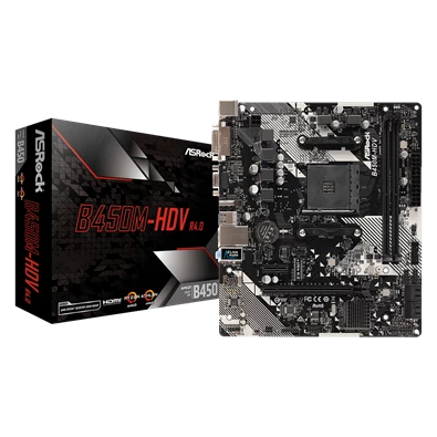 ASRock B450M-HDV R4.0 AMD B450 SocketAM4 mATX alaplap ASRock B450M-HDV R4.0 AMD B450 SocketAM4 mATX alaplap