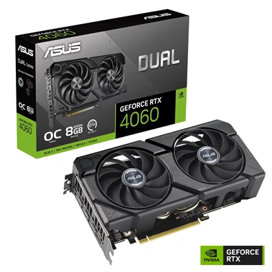 ASUS GeForce RTX 4060 Dual OC Evo nVidia 8GB GDDR6 128bit PCIe videókártya ASUS GeForce RTX 4060 Dual OC Evo nVidia 8GB GDDR6 128bit PCIe videókártya