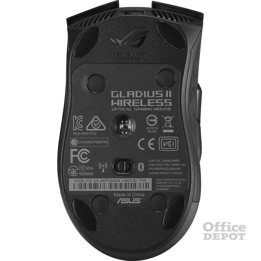 ASUS ROG Gladius II fekete vezeték nélküli gamer egér