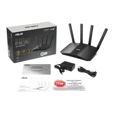 ASUS RT-BE58U 688+2882Mbps fekete vezeték nélküli router ASUS RT-BE58U 688+2882Mbps fekete vezeték nélküli router