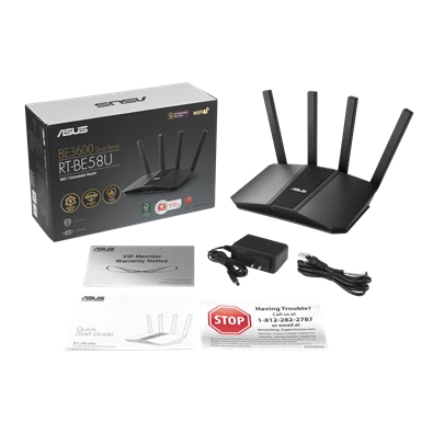 ASUS RT-BE58U 688+2882Mbps fekete vezeték nélküli router ASUS RT-BE58U 688+2882Mbps fekete vezeték nélküli router