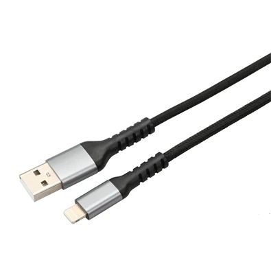 AVAX CB401G STEELY 1,5m 20W USB A-Lightning gyorstöltő sodorszálas acélszürke adat- és töltőkábel AVAX CB401G STEELY 1,5m 20W USB A-Lightning gyorstöltő sodorszálas acélszürke adat- és töltőkábel