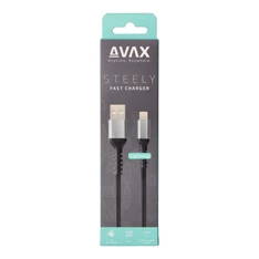 AVAX CB401G STEELY 1,5m 20W USB A-Lightning gyorstöltő sodorszálas acélszürke adat- és töltőkábel AVAX CB401G STEELY 1,5m 20W USB A-Lightning gyorstöltő sodorszálas acélszürke adat- és töltőkábel
