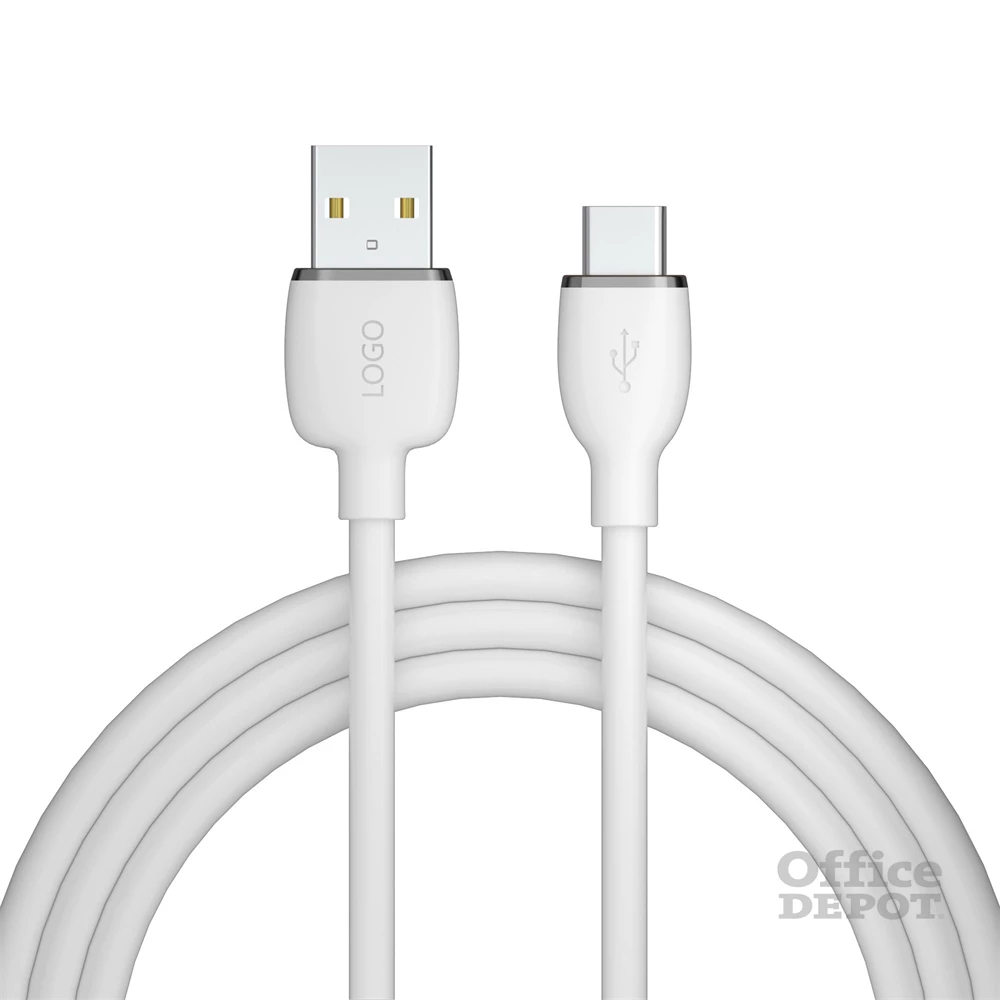 AVAX CB620 CREAMY+ USB A-Type C 2.4A, 1,5m fehér-rózsaarany gyorstöltő kábel