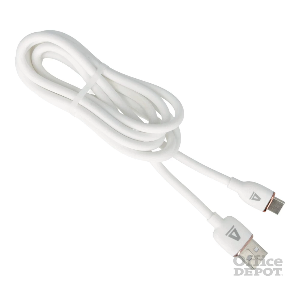AVAX CB620 CREAMY+ USB A-Type C 2.4A, 1,5m fehér-rózsaarany gyorstöltő kábel