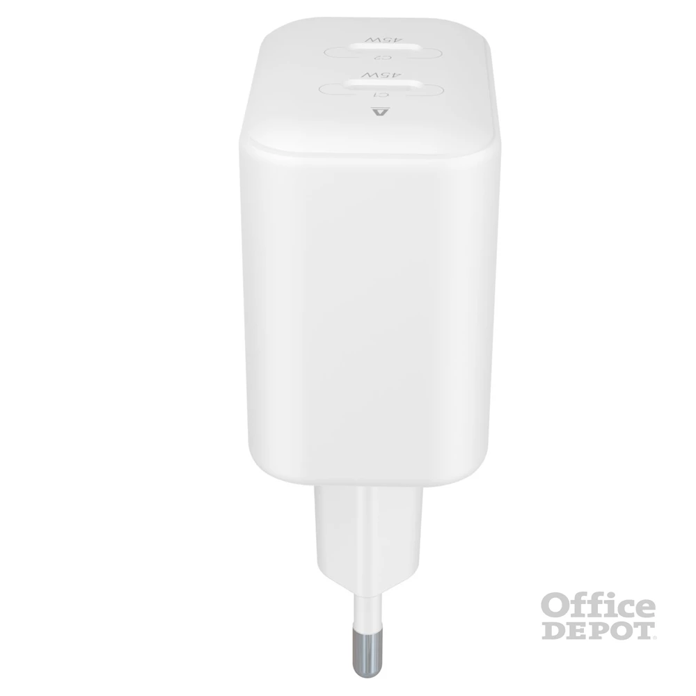 AVAX CH602W SPEEDY+ 45W GaN 2x USB-C PD3.0 fehér gyors töltő adapter