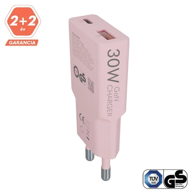 AVAX CH641P NANO SLIM 30W USB-C (PD3.0)+USB-A (QC3.0) pink hálózati töltő AVAX CH641P NANO SLIM 30W USB-C (PD3.0)+USB-A (QC3.0) pink hálózati töltő
