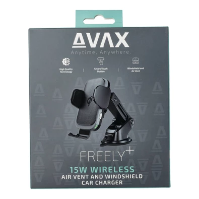 AVAX WH601 Feely+ 15W szellőzőrácsra és szélvédőre rögzíthető autós töltő AVAX WH601 Feely+ 15W szellőzőrácsra és szélvédőre rögzíthető autós töltő