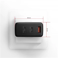 AXAGON ACU-DPQ100 3x port (USB + dual USB-C), PD3.0/QC4+/PPS/Apple 100W fekete GaN töltő AXAGON ACU-DPQ100 3x port (USB + dual USB-C), PD3.0/QC4+/PPS/Apple 100W fekete GaN töltő