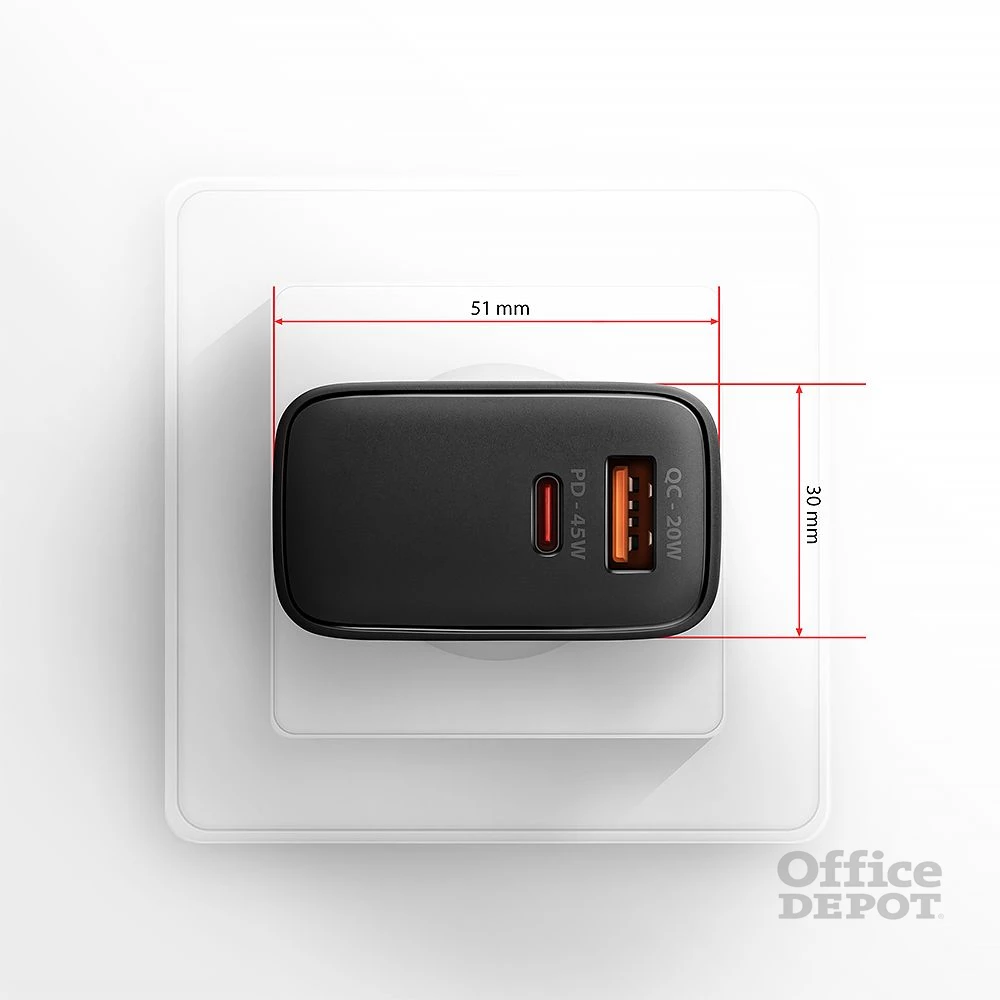 AXAGON ACU-PQ45 QC3.0,4.0/AFC/FCP/PPS/Apple + PD type-C 45W fekete töltő
