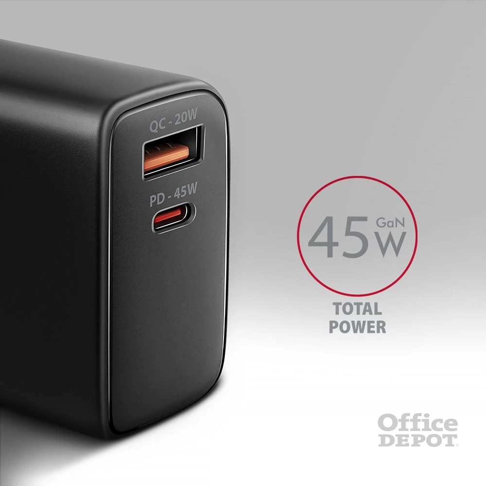 AXAGON ACU-PQ45 QC3.0,4.0/AFC/FCP/PPS/Apple + PD type-C 45W fekete töltő