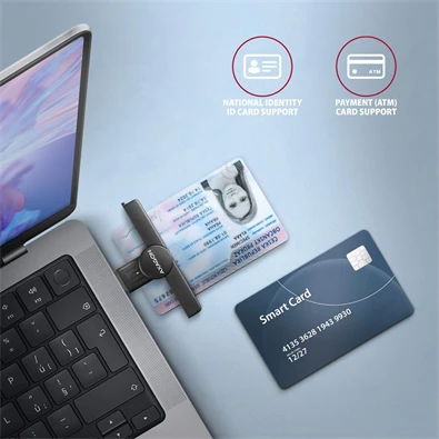 Axagon CRE-SMPA USB Smart card PocketReader okos kártyaolvasó Axagon CRE-SMPA USB Smart card PocketReader okos kártyaolvasó
