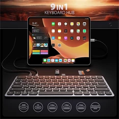 AXAGON HMC-KB-HU Magyar billentyűzet és 9 az 1-ben hub AXAGON HMC-KB-HU Magyar billentyűzet és 9 az 1-ben hub