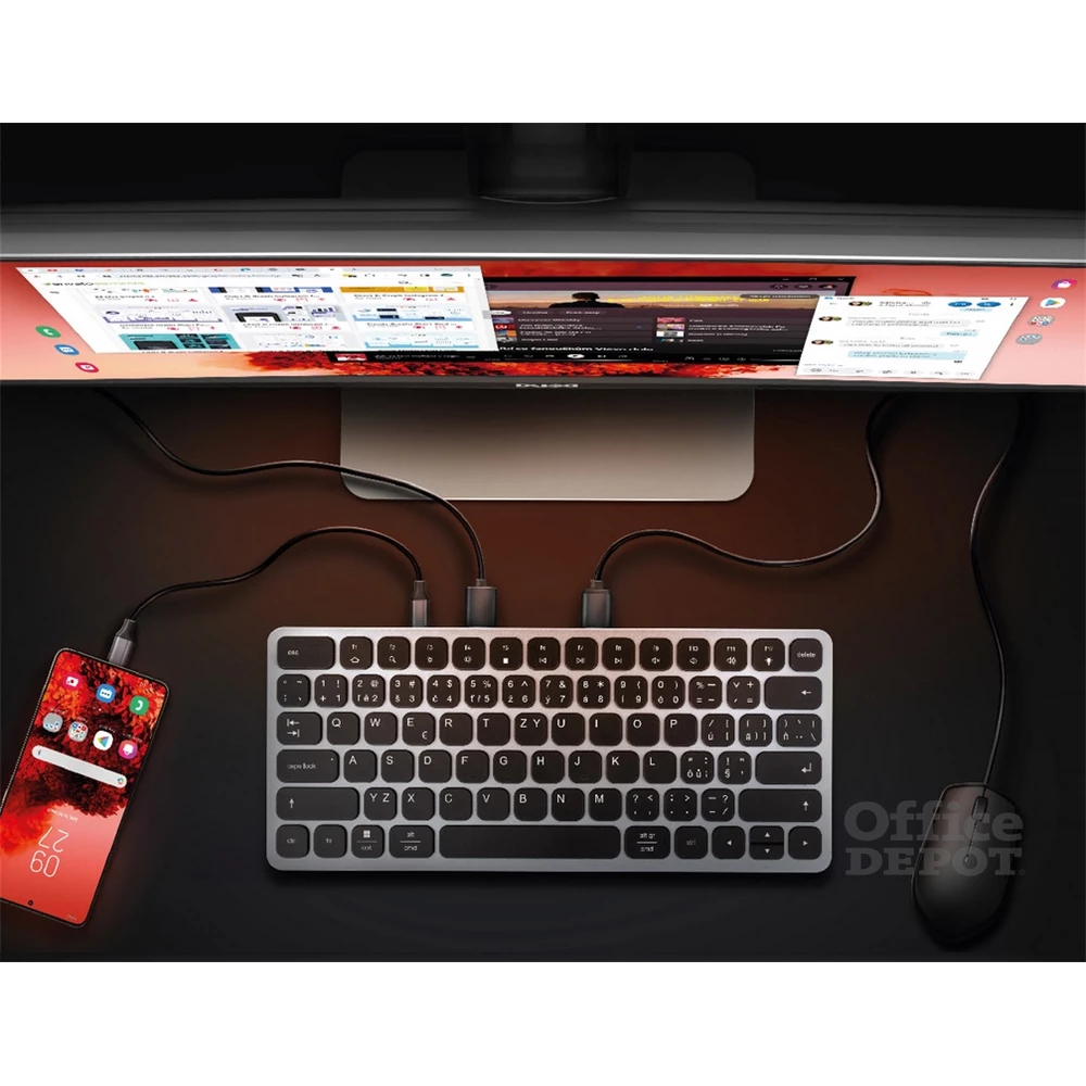 AXAGON HMC-KB-HU Magyar billentyűzet és 9 az 1-ben hub