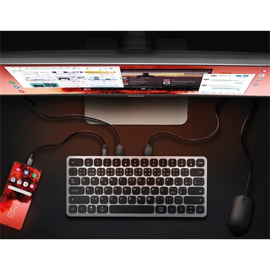 AXAGON HMC-KB-HU Magyar billentyűzet és 9 az 1-ben hub AXAGON HMC-KB-HU Magyar billentyűzet és 9 az 1-ben hub