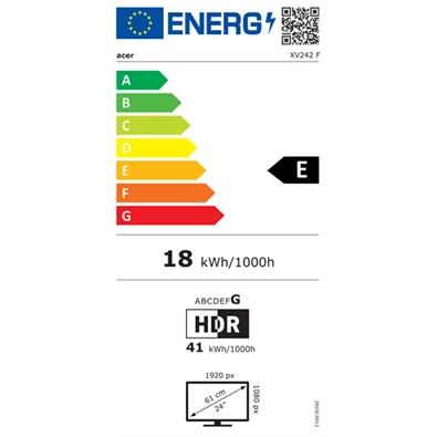 Acer 24.1" Nitro XV242Fbmiiprx ZeroFrame FHD TN 540Hz HDMI/DP gamer monitor Acer 24.1" Nitro XV242Fbmiiprx ZeroFrame FHD TN 540Hz HDMI/DP gamer monitor