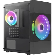 Aerocool Atomic Lite RGB fekete (táp nélküli) ablakos mATX ház