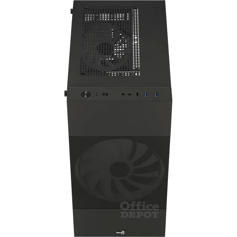 Aerocool Atomic Lite RGB fekete (táp nélküli) ablakos mATX ház