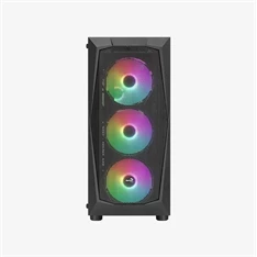 Aerocool Falcon Mesh v1 FRGB fekete (táp nélküli) ablakos ATX ház