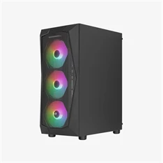 Aerocool Falcon Mesh v1 FRGB fekete (táp nélküli) ablakos ATX ház