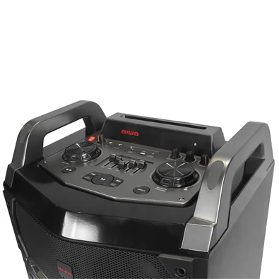 Aiwa KBTUS-700 vezetékes mikrofonnal Bluetooth hordozható fekete party hangszóró (Újracsomagolt) Aiwa KBTUS-700 vezetékes mikrofonnal Bluetooth hordozható fekete party hangszóró (Újracsomagolt)