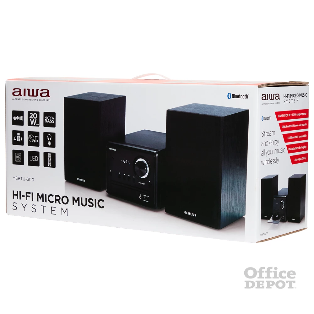Aiwa MSBTU-300 fekete Mini HiFi rendszer