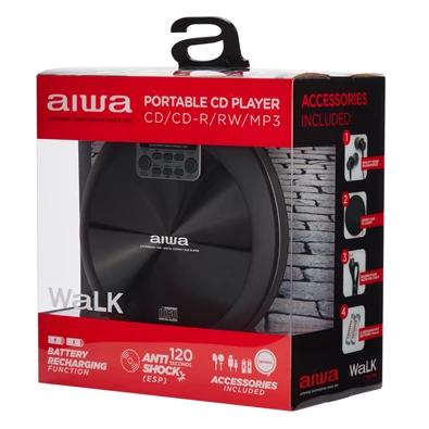 Aiwa PCD-810BK hordozható fekete CD lejátszó Aiwa PCD-810BK hordozható fekete CD lejátszó
