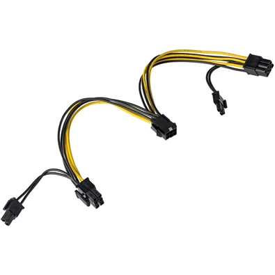 Akyga AK-CA-55 15cm 1x 6-tűs PCI Express - 2x 6+2-tűs PCI Express kábel Akyga AK-CA-55 15cm 1x 6-tűs PCI Express - 2x 6+2-tűs PCI Express kábel