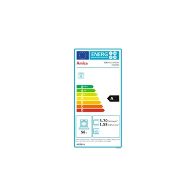 Amica 55347 inox, szabadonálló, gáz, főzőzóna: 4, sütő:58L, tűzhely