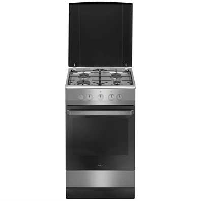 Amica 55347 inox, szabadonálló, gáz, főzőzóna: 4, sütő:58L, tűzhely