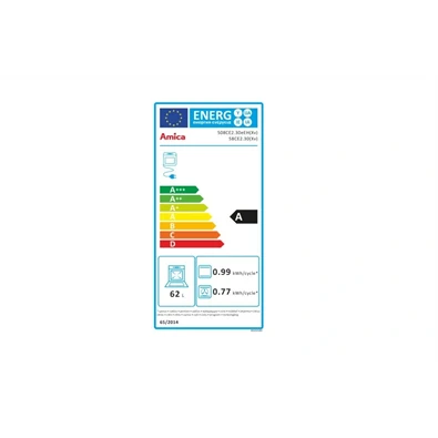 Amica 55352 inox, szabadonálló, kerámialapos, elektromos, főzőzóna: 4, sütő:65L, grill, tűzhely