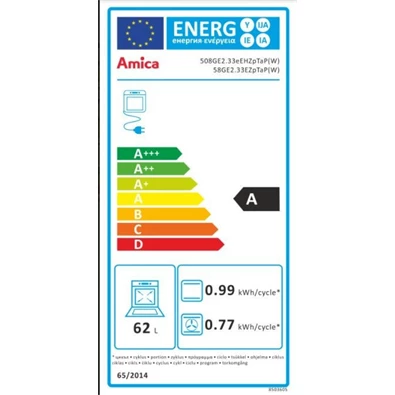 Amica 55898 fehér kombinált tűzhely Amica 55898 fehér kombinált tűzhely