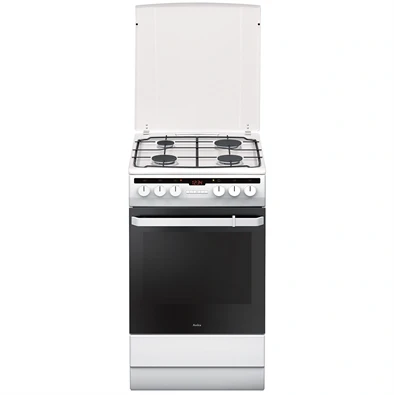 Amica 55898 fehér, szabadonálló, gáz, kombinált, főzőzóna: 4, sütő:65L, grill, tűzhely