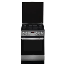 Amica 56013 inox, szabadonálló, gáz, kombinált, főzőzóna: 4, sütő:65L, grill, tűzhely