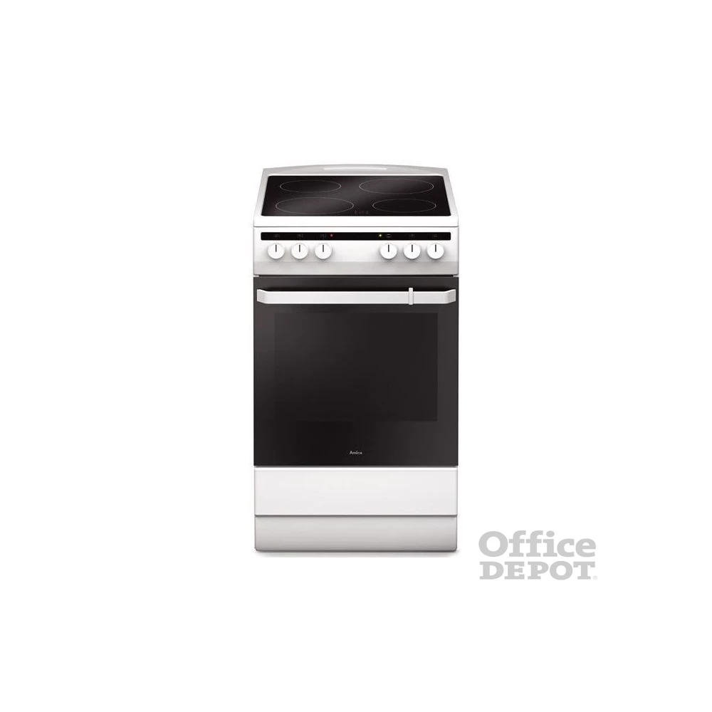 Amica 55353 fehér, szabadonálló, kerámialapos, elektromos, főzőzóna: 4, sütő:65L, grill, tűzhely