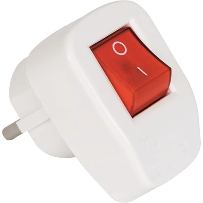 Anco 321728 16A 250V fehér lengő dugvilla kapcsolóval Anco 321728 16A 250V fehér lengő dugvilla kapcsolóval