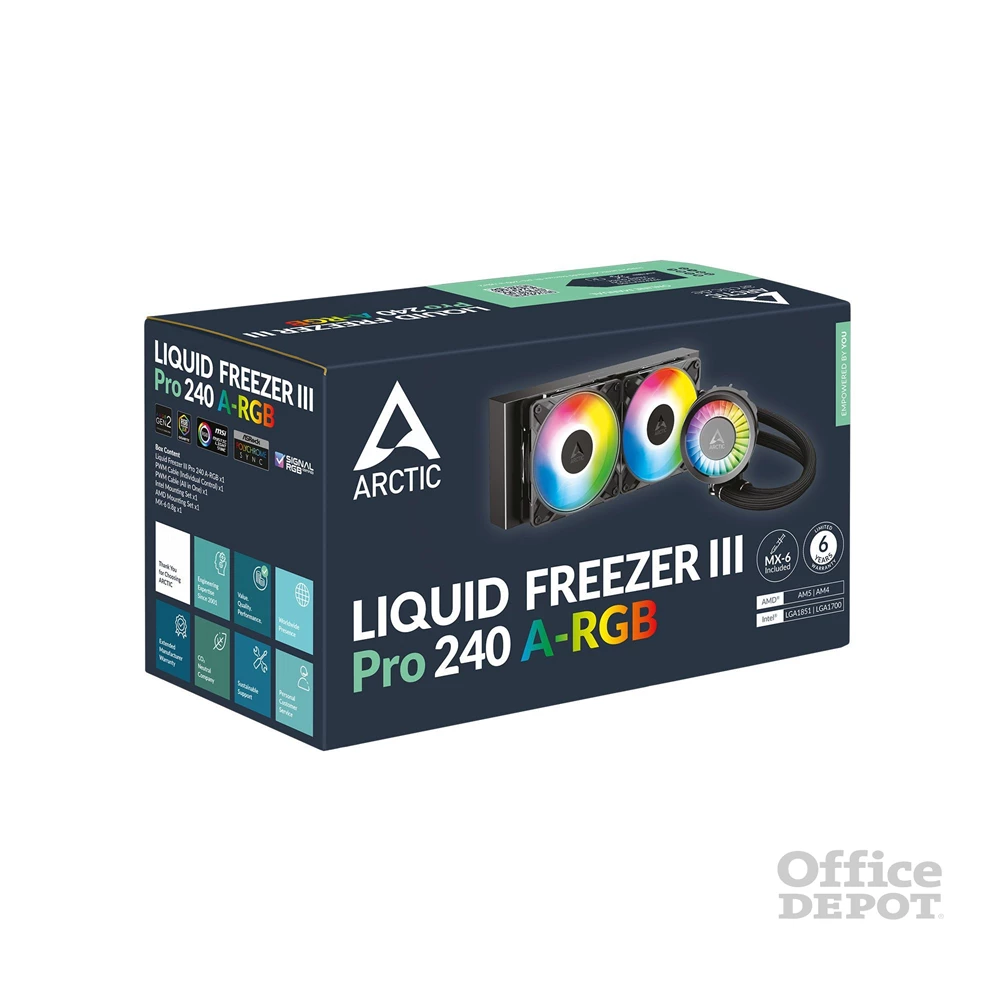 Arctic Liquid Freezer III Pro 240 A-RGB fekete vízhűtéses processzor hűtő