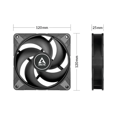 Arctic P12 Max 120mm fekete ventilátor Arctic P12 Max 120mm fekete ventilátor